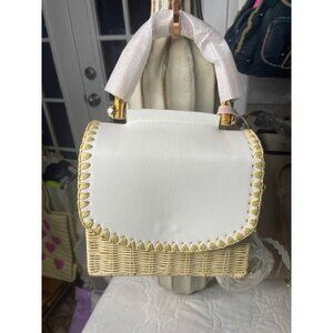 BTB Los Angeles Charli Straw Bag with Bamboo Handle – New with Tags